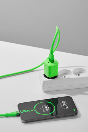 Kabel USBC-USBC eXc WHIPPY Pro 2m,neonowa zieleń