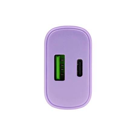 Uniwersalna ładowarka sieciowa eXc SLIM,1xUSBA QC+1xUSBC PD,20W,liliowa