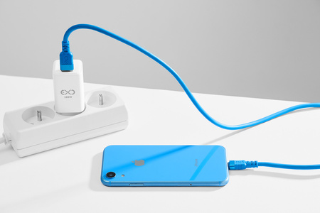 Uniwersalna ładowarka sieciowa eXc CUBE,1x USBA QC+2x USBC PD,65W, szara