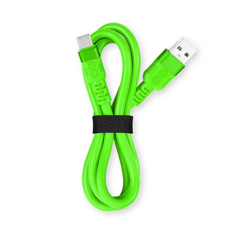 Kabel USBA-USBC eXc WHIPPY Pro 0.9m,neonowa zieleń