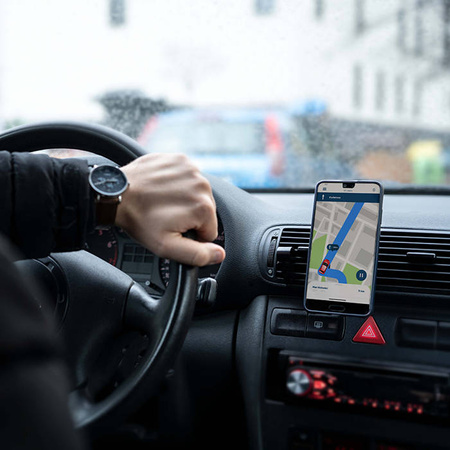 Uniwersalny magnetyczny uchwyt samochodowy na telefon komórkowy eXc HOLD, czarno-miętowy