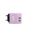 Uniwersalna ładowarka sieciowa eXc BASIC,2xUSBA QC,18W,liliowo-czarna
