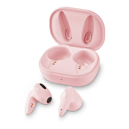 Słuchawki douszne bezprzewodowe TWS z mikrofonem eXc COOL, brzoskwinia