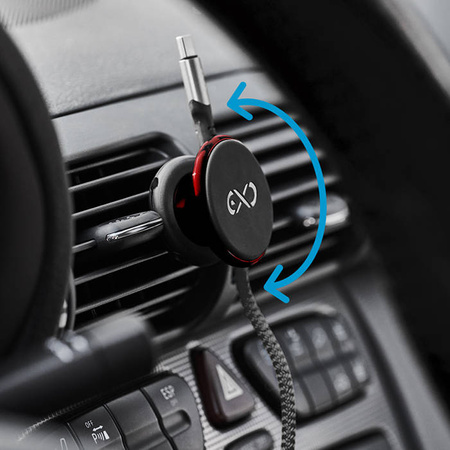 Uniwersalny magnetyczny uchwyt samochodowy na telefon komórkowy eXc HOLD, czarno-czerwony