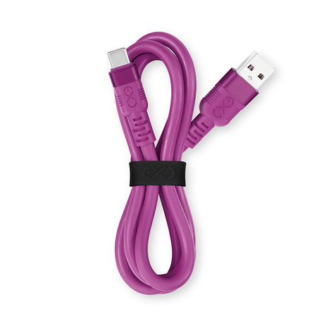 Kabel USBA-USBC eXc WHIPPY Pro 0.9m,purpurowy zachód