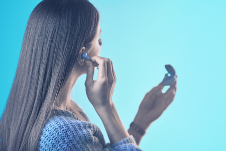 Słuchawki douszne bezprzewodowe TWS z mikrofonem eXc COOL, błękit nieba