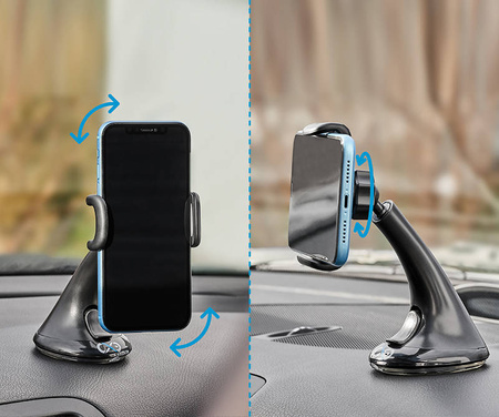 Uniwersalny uchwyt samochodowy na telefon komórkowy eXc DUAL,czarno-niebieski