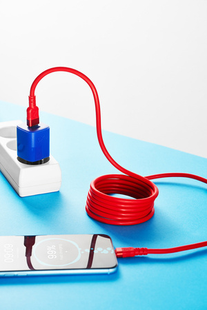 Kabel USBA-Lightning eXc WHIPPY Pro 0.9m,krwista czerwień