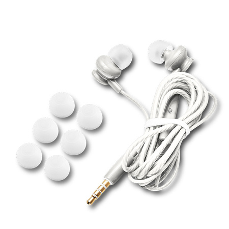 Słuchawki dokanałowe z mikrofonem eXc BASS,wtyk JACK3.5MMj,białe