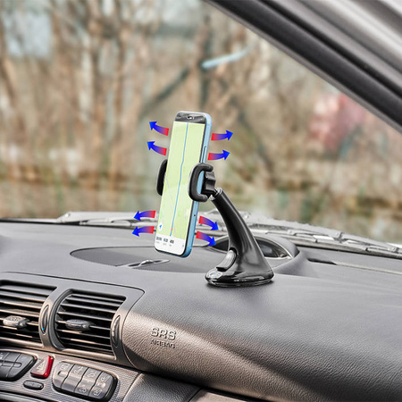 Uniwersalny uchwyt samochodowy na telefon komórkowy eXc DUAL,czarno-niebieski