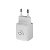 Uniwersalna szybka ładowarka sieciowa eXc CUBE,1xUSBA QC+1xUSBC PD,30W, biała