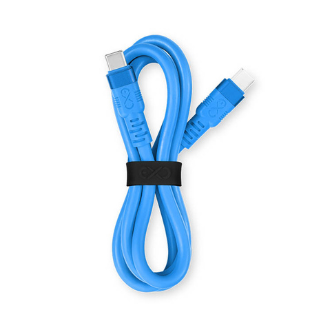 Kabel USBC-USBC eXc WHIPPY Pro 0.9m,rozlany cyan