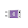 Uniwersalna szybka ładowarka sieciowa eXc CUBE,1xUSBA QC+1xUSBC PD,30W, lilowo-biała