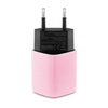 Uniwersalna ładowarka sieciowa eXc CUBE,1xUSBA QC+1xUSBC PD,33W,jasno różowa