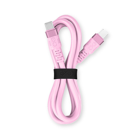 Kabel USBC-USBC eXc WHIPPY Pro 0.9m,pudrowy róż