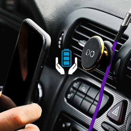 Uniwersalny magnetyczny uchwyt samochodowy na telefon komórkowy eXc HOLD, czarno-grafitowy