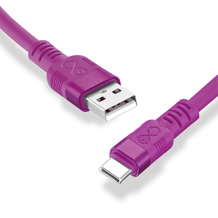 Kabel USBA-USBC eXc WHIPPY Pro 0.9m,purpurowy zachód