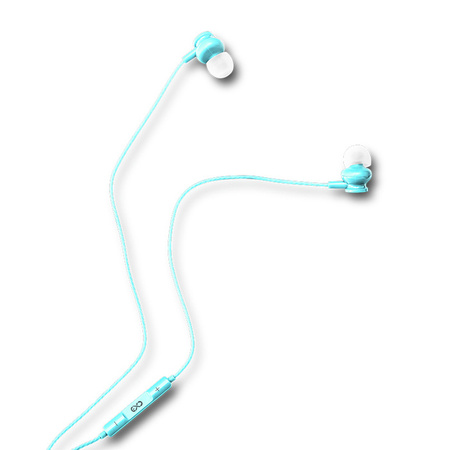 Słuchawki dokanałowe z mikrofonem eXc BASS,wtyk JACK3.5MM,jasno niebieskie