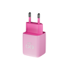 Uniwersalna szybka ładowarka sieciowa eXc CUBE,1xUSBA QC+1xUSBC PD,30W, jasno różowo-różowa