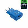 Uniwersalna ładowarka sieciowa eXc SLIM,1xUSBA QC+1xUSBC PD,20W,rozlany cyan