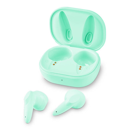 Słuchawki douszne bezprzewodowe TWS z mikrofonem eXc COOL, liść mięty