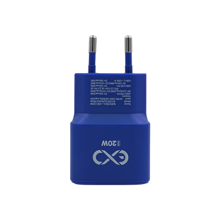 Uniwersalna ładowarka sieciowa eXc SLIM,1xUSBA QC+1xUSBC PD,20W,granatowa