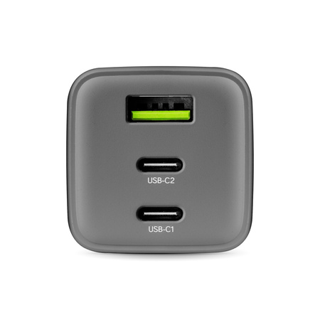 Uniwersalna ładowarka sieciowa eXc CUBE,1x USBA QC+2x USBC PD,65W, szara