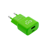 Uniwersalna ładowarka sieciowa eXc SLIM,1xUSBA QC+1xUSBC PD,20W,neonowo zielona