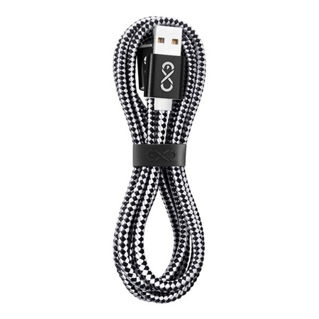 Kabel USB - Lightning eXc DIAMOND 1.5m czarno-srebrny