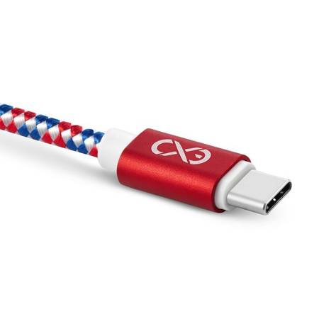 Kabel USB - USB-C eXc DIAMOND 1.5m czerwono-biało-niebieski