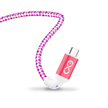 Kabel USB - micro USB eXc DIAMOND 1.5m różowo-biało-fioletowy
