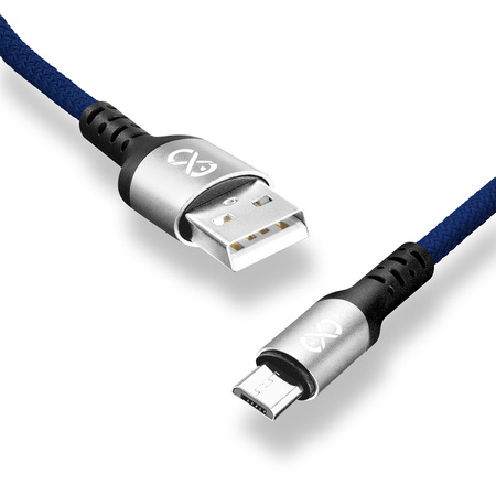 Kabel USBA-micro USB eXc BRAID 1.2m,granatowy