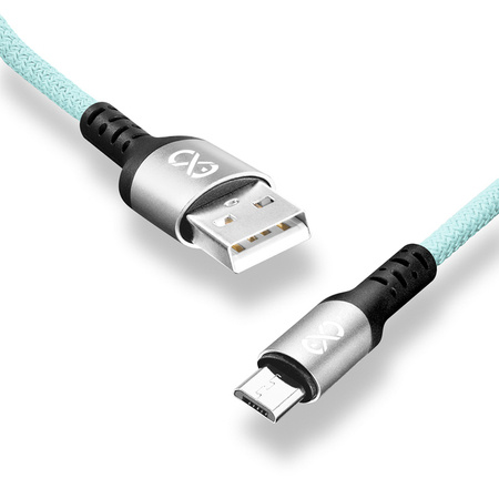 Kabel USBA-micro USB eXc BRAID 1.2m,jasno niebieski