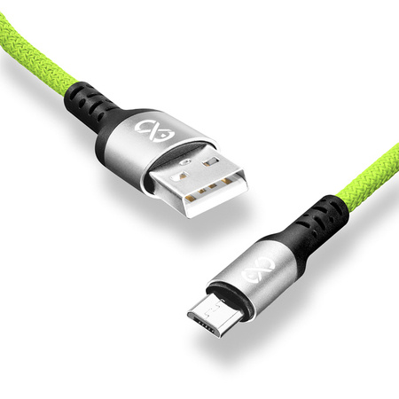 Kabel USBA-micro USB eXc BRAID 1.2m,neonowy zielony