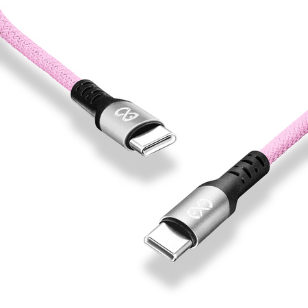 Kabel USBC-USBC eXc BRAID,1.2m,jasno różowy