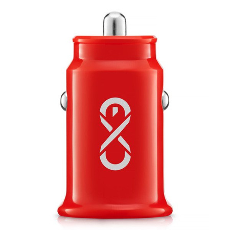 Ładowarka samochodowa eXc CUTE 2xUSB 2.4A czerwona