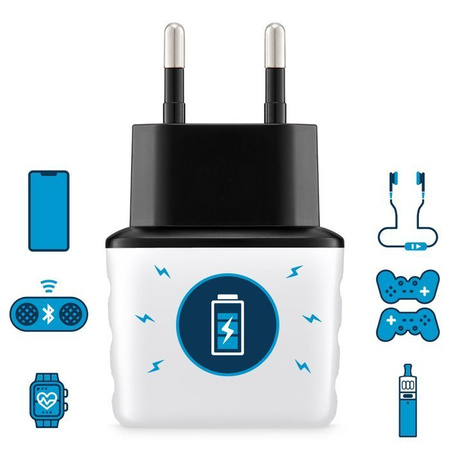 Ładowarka sieciowa eXc CUTE 2xUSB 2.4A biała