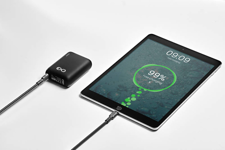 Powerbank 10000mAh eXc POCKET, 1xUSBA QC + 1x USBC PD20W, czarny